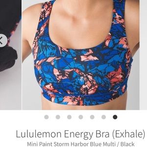 Lululemon Energy Bra Exhale mini paint storm black